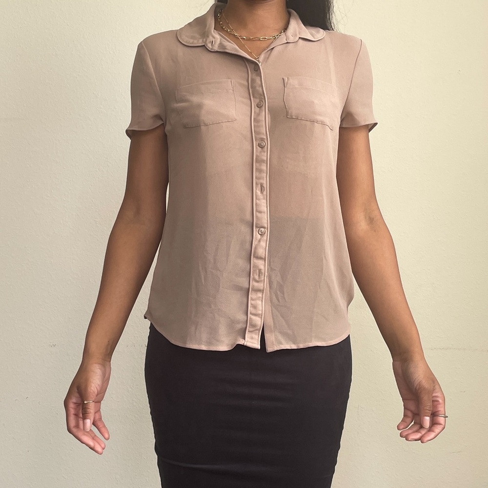 Sheer Button-up Top - Picture 6 of 8